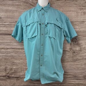 LL Bean Tropicwear Men’s 2XL Tall Vented Fishing Shirt Short Sleeve Teal (217)
